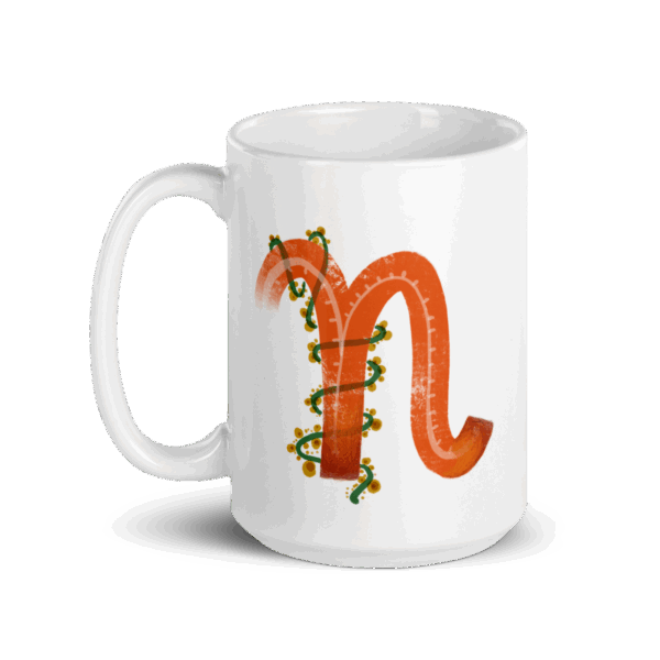 White glossy mug | N - Image 12