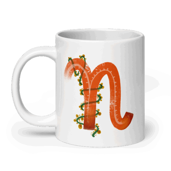 White glossy mug | N - Image 7
